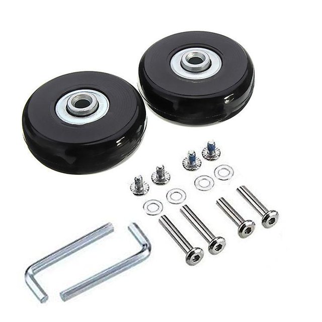 Ruedas de repuesto para maletas con ruedas, 4 piezas, 50 mm, kit de maletas de goma y metal, rodamientos giratorios, ruedas de reparación negras