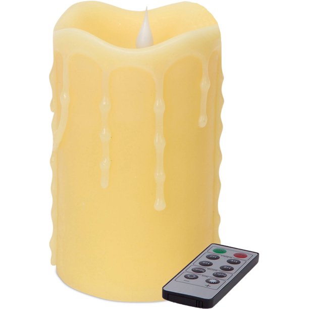 Simplux LED Dripping Candle with Moving Flame, Remote Included