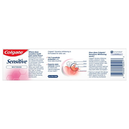 Colgate Sensitive Whitening Toothpaste, Mint, 6 oz Tube