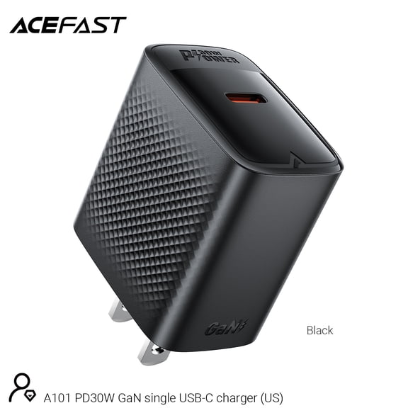 ACEFAST A101 PD30W GaN USB-C Fast Charger black (US)