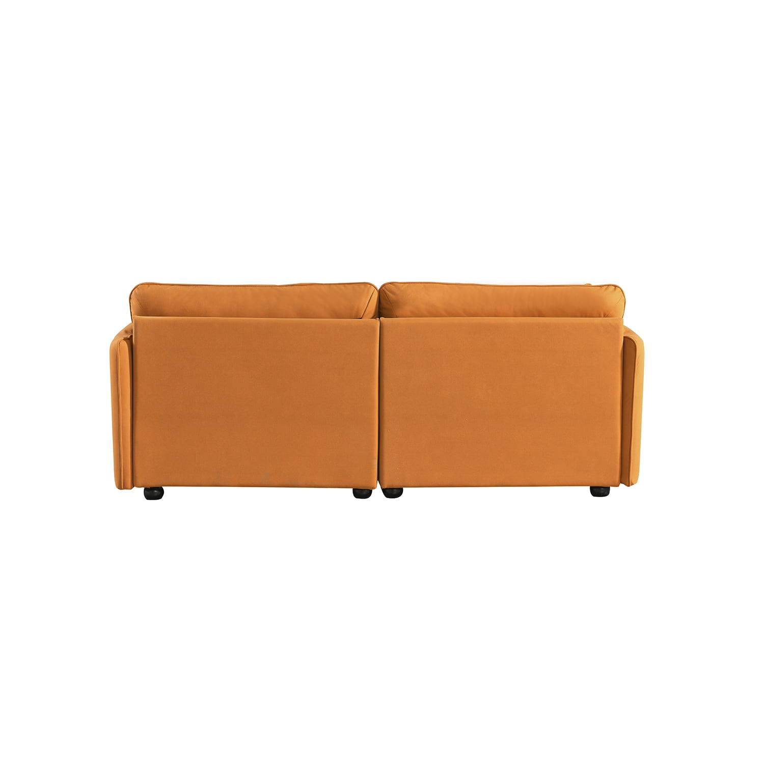 Kadyn Modern Upholstered Loveseat for Home, Sectional Sofa for Apartment Dorm, 2 Seater Living Room Sofa, Orange