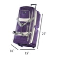 thumbnail image 2 of 33 inch Jumbo size 8 Pocket Lightweight Rolling Duffel Bag, Suitcase with Push Button and Hide Away Retractable Handle for Business, Study, Travel, Work, Dark Lavender, 2 of 5