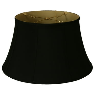 Royal Designs 17" Shallow Drum Bell Billiotte Lamp Shade Black