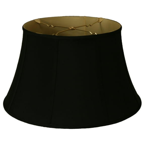 Royal Designs 15" Shallow Drum Bell Billiotte Lamp Shade Black