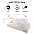 thumbnail image 5 of Raindrops 1Pc Car Tissue Bag White Canvas Wall Hanging Tissue Holder for Drivers 11x4in, 5 of 8