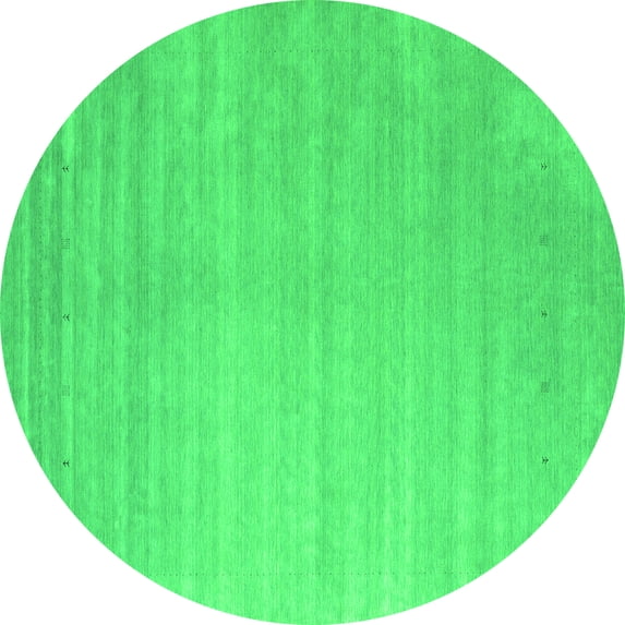 Ahgly Company Indoor Round Abstract Green Contemporary Area Rugs, 6' Round