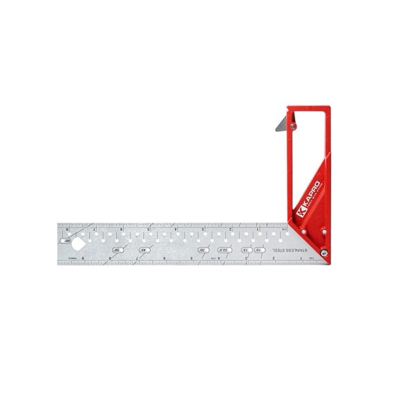 Kapro - 353 Professional Ledge-It Try & Mitre Square - pour Nivellement et Mesure - Lame en Acier Inoxydable Rétractable et Marquages de Règle Gravée - 10 Pouces