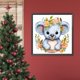 thumbnail image 3 of 5D DIY taladro redondo completo pintura de diamante dibujos animados Koala Kit decoración del hogar 30x30cm, 3 of 9