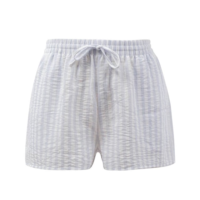 Ropa Playa Ocean Pacific para Mujer Short Elástico Jareta Cintura Rayas Azul Talla EG