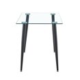 thumbnail image 3 of Tcbosik Modern Dining Table with Glass Top and Metal Legs, 47.2" Rectangular Kitchen Table for Kitchen Dining Room Living Room, Black, 3 of 6