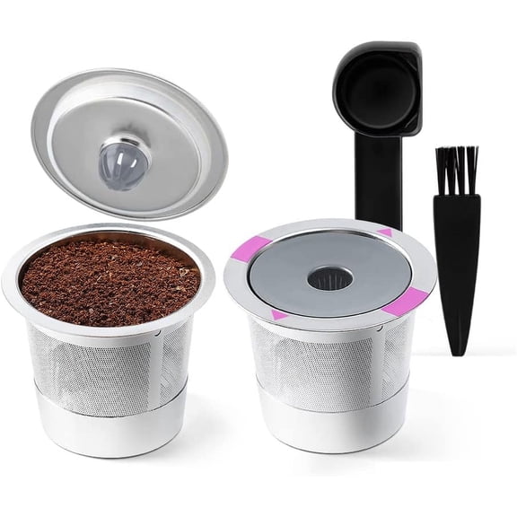 2 Stainless Steel Reusable K Cups for Keurig Coffee Makers - Universal Compatible Refillable Kcups Coffee Filters for all Keurig Brewers Family