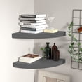 thumbnail image 2 of Estantes Flotantes de Esquina Casafoyer MDF Gris de Alto Brillo 2 piezas, 2 of 5