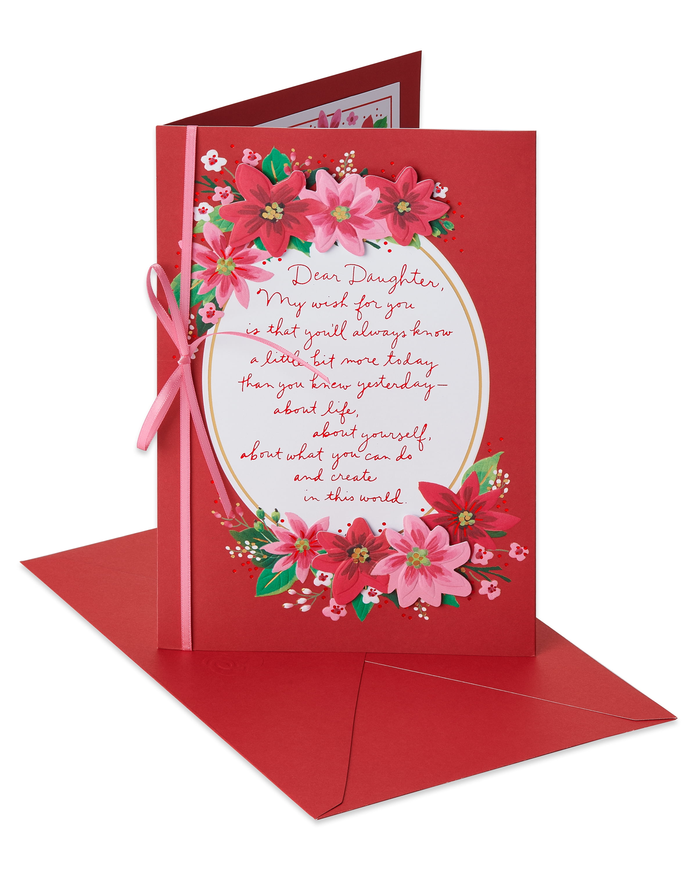 Great Granddaughter Christmas Card With Embossed Sentiment Verse 