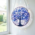 thumbnail image 6 of YangKa Blue Rose Tree Acrylic Puzzle Suncatcher, Deep Floral Window Ornament, All Season Light Catcher, Meaningful Home Decor Gift, 6 of 8