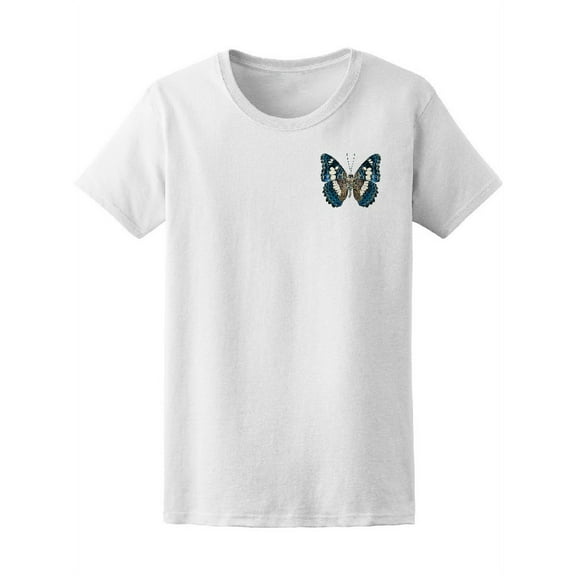 Beautiful Blue Butterfly T-Shirt Women -Image by Shutterstock, Female XX-Large