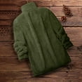 thumbnail image 6 of Otntypg Fuzzy Hoodie Tops for Women Winter Plush Thick Sherpa Warm Full Zip up Long Sleeve Stand Collar Hooded Pullover Sweatshirts Loose Comfy Loungewear Coat with Pockets Army Green L, 6 of 7