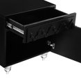 thumbnail image 6 of Leife Black Sidetable/Nighstand - Trellis Lacquer-Finish, Lucite Legs, 6 of 9