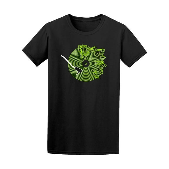 Vinyl Green Record T-Shirt Men -Image by Shutterstock, Male Small