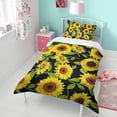 thumbnail image 4 of Sunflower Duvet Cover and Pillowcase Set for Single Bedding, Bedroom Accessories for Kids Teens, 4 of 5