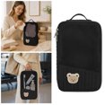 thumbnail image 2 of SUYOLL Black Cartoon Bear Quilted Mesh Storage Pouch Organizer Cube Portable For Travel Toiletries Organization Saving Space, 2 of 6