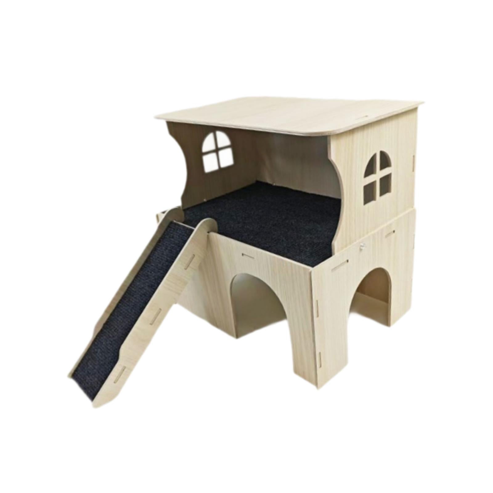 CarpNettore Hamster House Guinea Pig Hideout Easy to Assemble Cage Accessories Habitat Decor