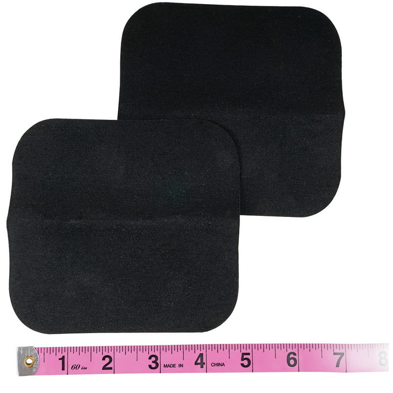 Iron-On Patches 5X5 2/Pkg-Black 