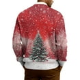 thumbnail image 5 of yuCgh Men's Ribbed Knit Holiday Cardigan, Christmas Print Long Sleeve Open Front, Festive Sweater Jacket for Seasonal Gatherings & Casual Wear,Red,S, 5 of 7