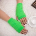 thumbnail image 2 of Skpblutn Glove for Girl Arm Fingerless Keep Soft Mitten Winter Knitted Warm Gloves Green One Size, 2 of 2