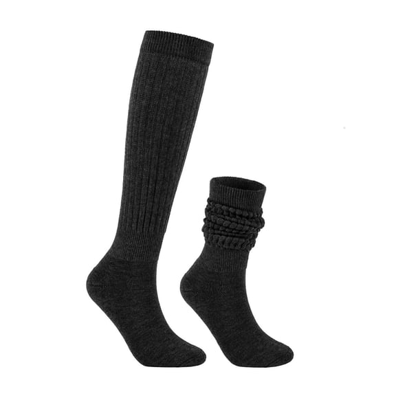 Luxtrada Slouch Socks Women and Men Extra Tall Heavy Cotton Socks Size 9 to 11 (Dark Gray)