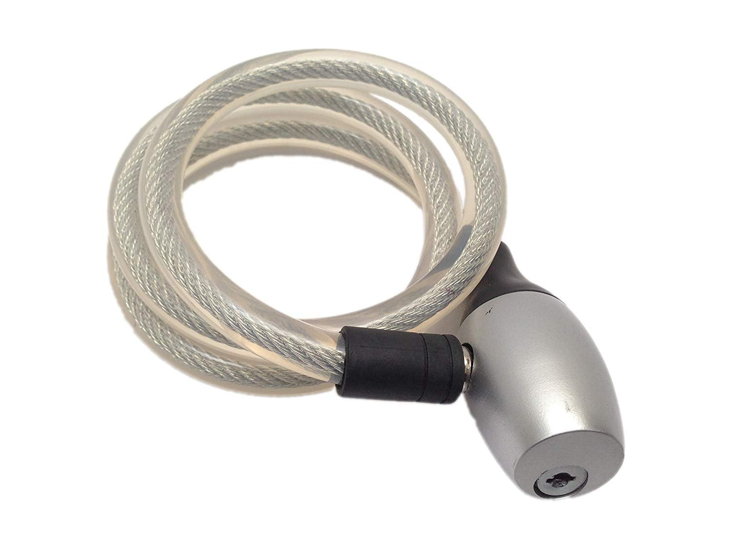 Premium Heavy Duty Cable Key Locks for Bicycle (3FT Clear)