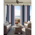 thumbnail image 4 of Navy Blue Pink Striped Blackout Curtains 72 Inches Long for Bedroom, Modern Minimalist Ombre Lines Thermal Insulated Room Darkening Black Out Window Curtain Panels Grommet Drapes for Living Room, 4 of 8