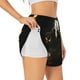 thumbnail image 1 of Balery Black And Gold Fire Dragon Pantalones cortos deportivos para mujer con forro y dos bolsillos, elásticos, para entrenamiento, gimnasio, yoga-Medium, 1 of 7