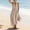 Beige, variant on Women's Cotton Halter Deep V‑Neck Wide‑Leg Jumpsuit Sleeveless Loose‑Fit Casual One‑Piece Pants with Side Pockets Navy XL(XL)