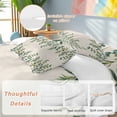 thumbnail image 2 of Pastoral Green Leaf Bedding Duvet Cover Set Queen Size 4 Pieces Watercolor Vintage Linen Texture Bedding Set with Zipper Closure, 1 Comforter Cover 90x92 Inches 1 Flat Sheet & 2 Pillow Cases, 2 of 7
