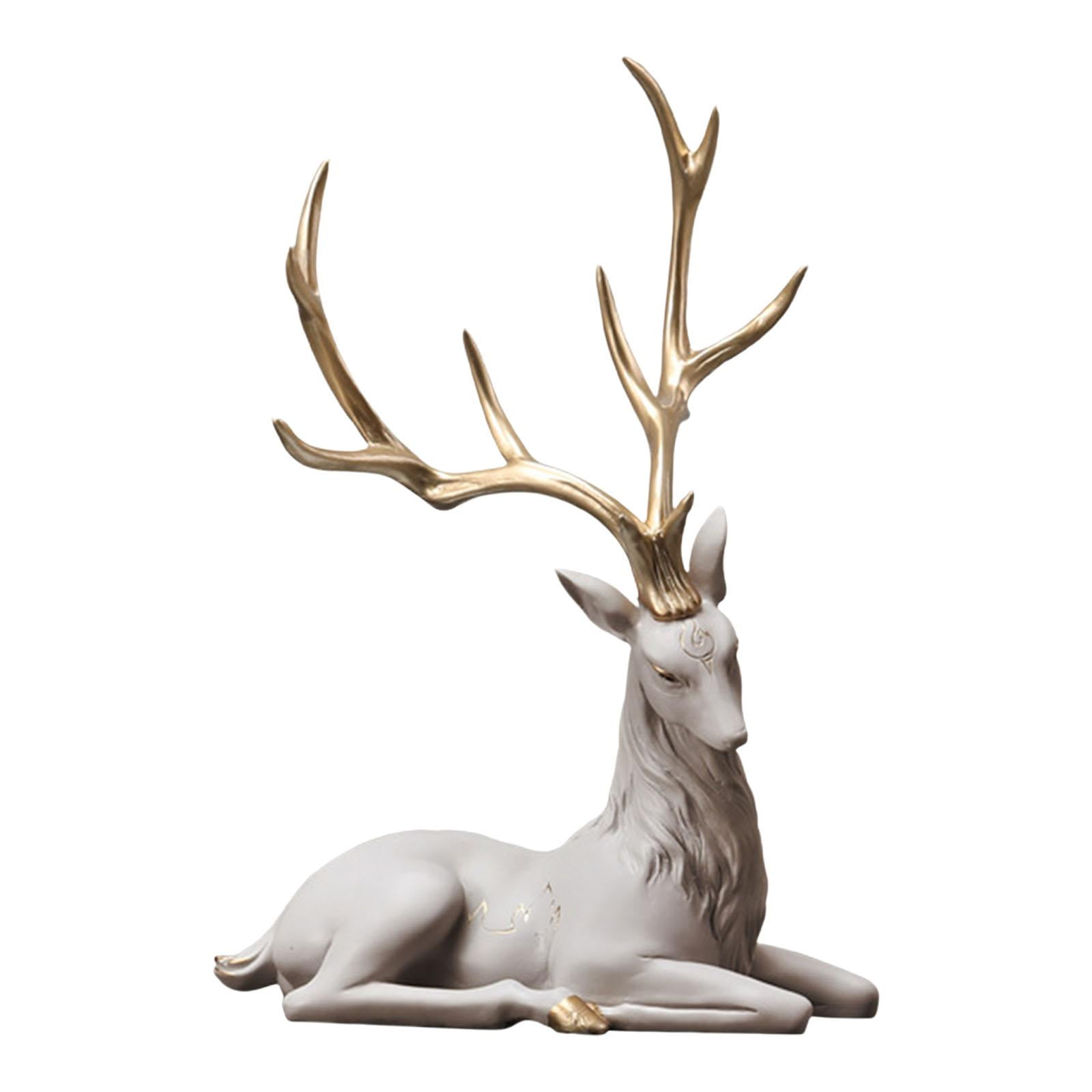 Creative Reindeer Ornament Figurine Craft Elk Sculpture Bedroom Desk