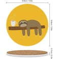 thumbnail image 2 of Round Drink Coasters, 6 Pcs Sloth Love Coffee Absorbent Ceramic Coaster with Cork Base for Coffee Cups Housewarming Gift for Home Decor, 2 of 5