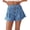 Light Blue, variant on Women Summer High Waist Wide Leg Denim Shorts with Pockets