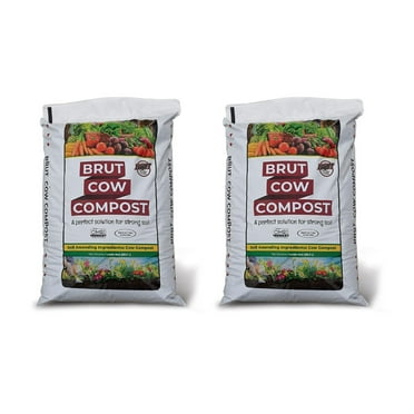 Brut Organic Cow Compost - 10 Quart - Nutrient-Rich Fertilizer for Thriving Gardens - Safe, Pure, and Effective, (2 Pack)