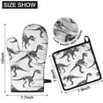 thumbnail image 6 of Cute Dinosaur Pattern Kitchen Oven Mitt and Pot Holder Sets 4 Pcs for Baking, Cooking and Grilling, Heat Resistant Up To 392 °F, 6 of 7