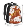 thumbnail image 5 of Japuie Vintage Cowboy On A Bronco Horse Print School Backpack,Waterproof Bookbag,Casual Lightweight Travel Rucksack Daypack,Backpacks for Men Women,College High School Bags, 5 of 7