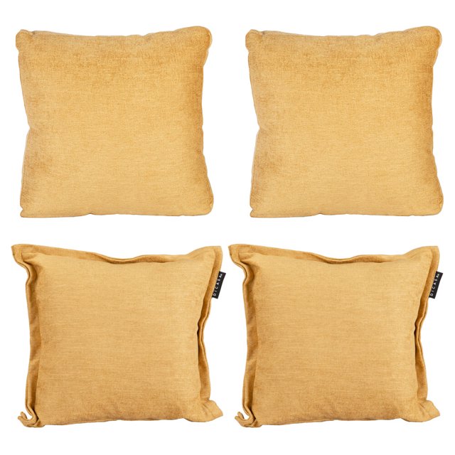 Set de 4 Cojines Decorativos DICASA Niz Mostaza