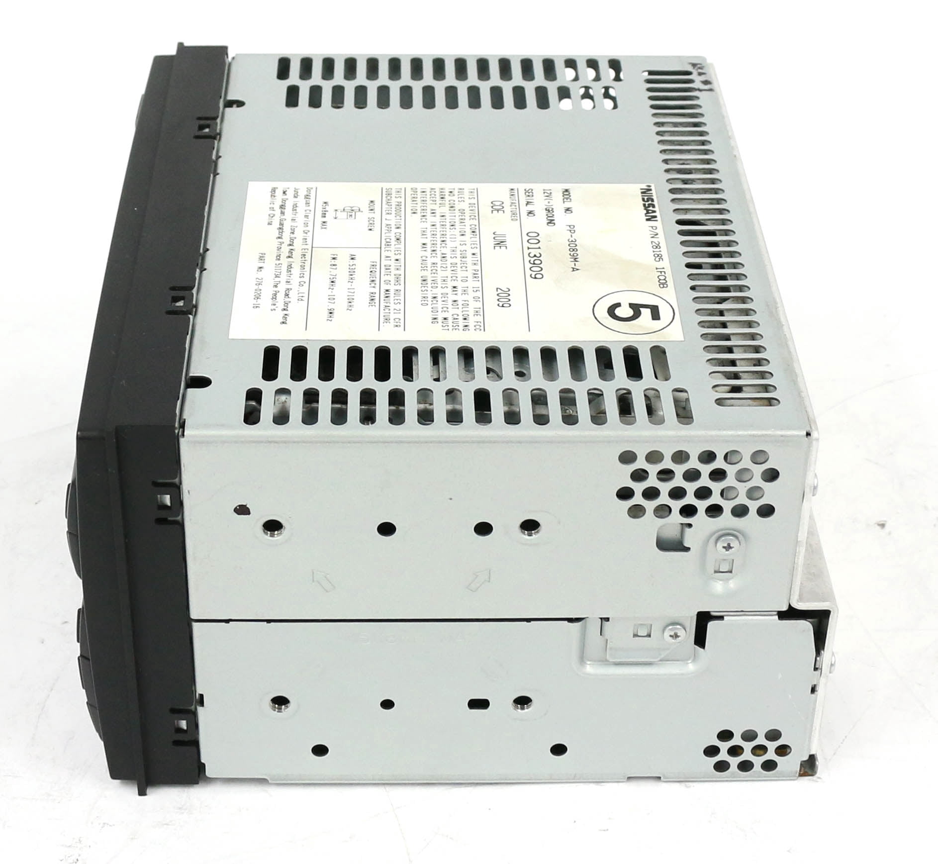 Restored 2009-14 Nissan Cube Receiver AM FM CD Aux 281851FC0B Face Code CY16E (Refurbished)