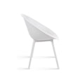 thumbnail image 4 of 2xhome Modern Perforated Egg-Shaped Dining Accent Chairs, Breathable Polka Dot Bowl Pod Pattern for Indoor or Outdoor Use, White, Set of 1, 1 piece, 4 of 6