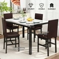 thumbnail image 6 of Baxluxe 5 Peice Dining Table Set, Faux Marble Dining Room Table and Chairs Set, Rectangle Kitchen Table Set with Durable Metal Frame and Upholstered Chairs, White, 6 of 11