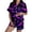H1-Multicolour240, variant on Puliio Women's Halloween Pajamas sets 2 Piece Bat Print Notch Collar Short Sleeve Shirts and Shorts Cozy Nightwear Pjs Loungewear Set