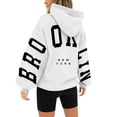 thumbnail image 2 of TANGNADE Women's Long Sleeved Zipperless New York Printed Hoodie with Back, White XL, 2 of 4