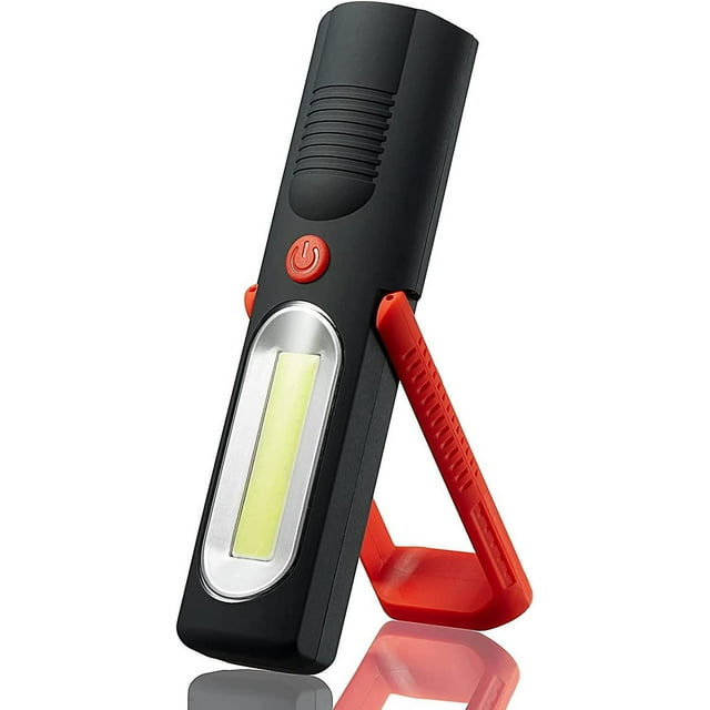 Niuniu Led+cob Torch Inspection Lamp Camping Light,hands-free Garage Workshop Flashlight For Auto,emergencies With Adjusting Stand And Magnet Base Red