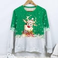 thumbnail image 4 of Moda navideña para mujer, informal, de manga larga, cuello redondo, estampado, sudadera para mujer, Tops Pompotops gfhjh14529, 4 of 5