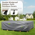 thumbnail image 4 of Unnifurnzi Patio Furniture Covers-Outdoor Furniture Covers Waterproof for 5 Pieces Patio Set 600D Heavy Duty Outdoor Sectional Cover for Furniture Couch Sofa Chair 90" L × 68" W × 28" H-Gray, 4 of 7