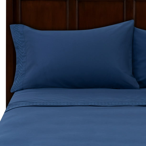 Better Homes & Gardens Luxury Microfiber Embroidered Sheet Set, Full